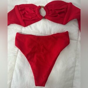 Red high waisted bikini. NWOT. Never worn